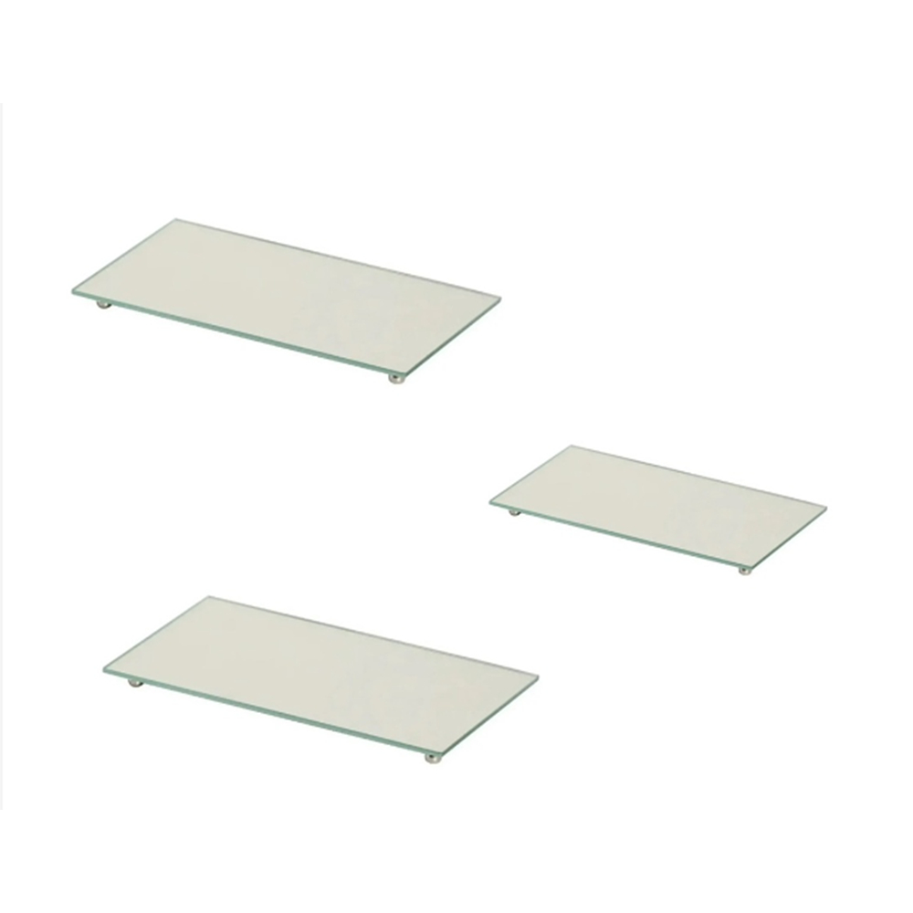 Kit 3 Bandeja Lavabo Espelhada 20x12cm + Pé Cromado Decoração De Casa em Oferta na Shopee