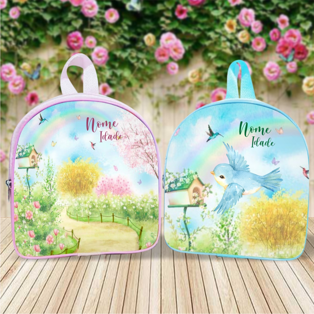22 Mochilas Lembrancinhas Personalizadas Para Aniversário, jardim encantado, Personalizados lembrancinha bolsa