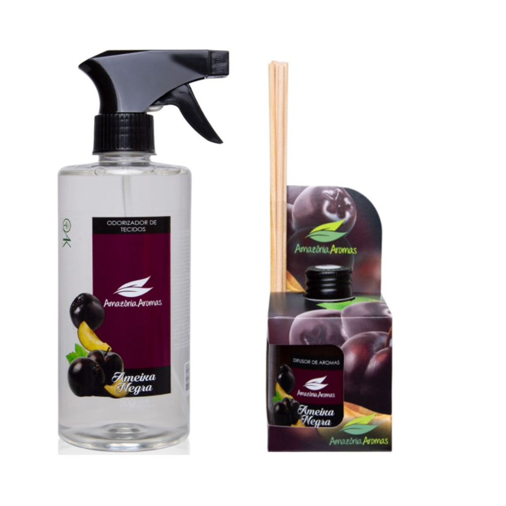 Kit Agua Perfumada para Tecidos 500ml mais Difusor de Aromas de Vareta 270/250/120ml em Oferta na Shopee
