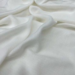 Tecido Viscose Off White/Marinho Maquinetada Metro 1,50m De Largura