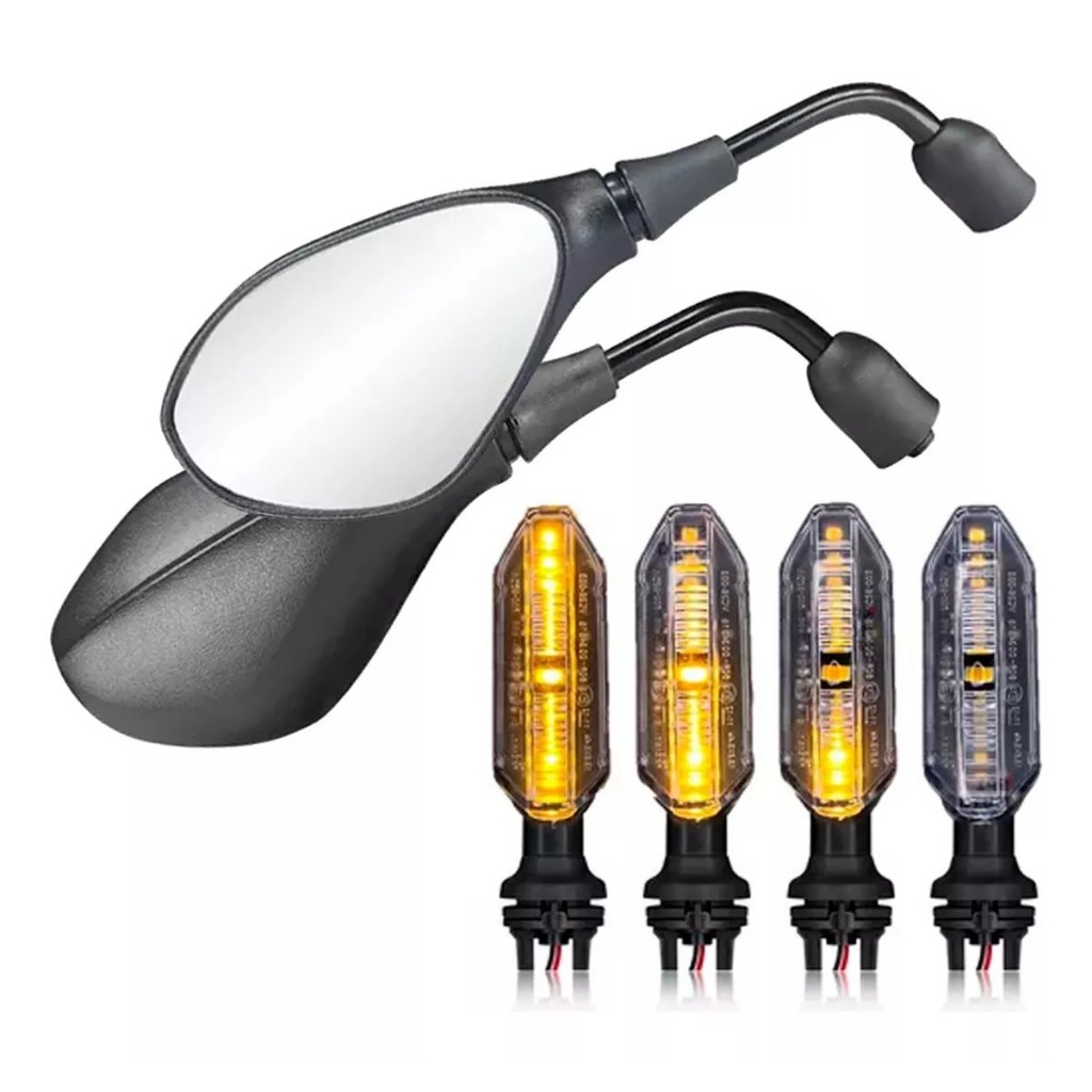 4 Pisca Seta Led Twister + Retrovisor Bmw F800 Honda Fan Cg