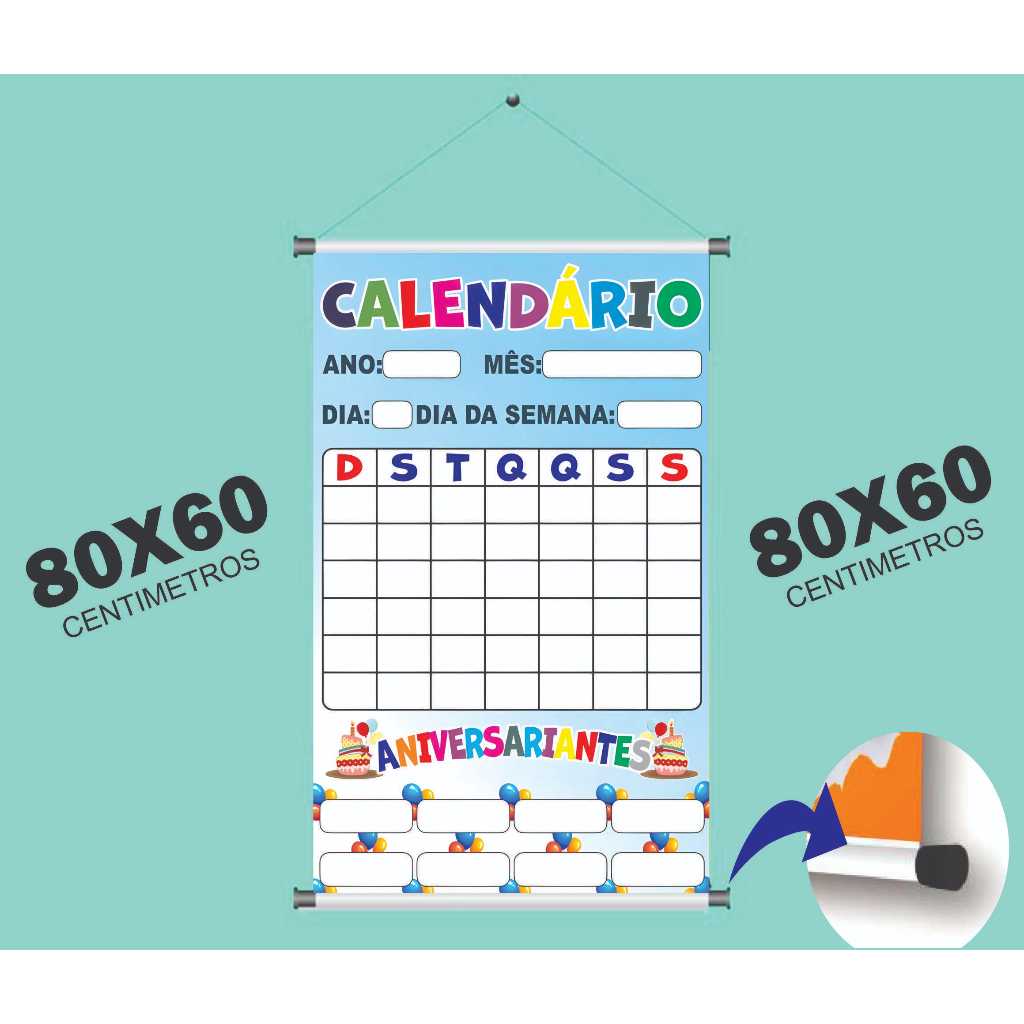 Banner Pedagógico Calendário 02 em Oferta na Shopee