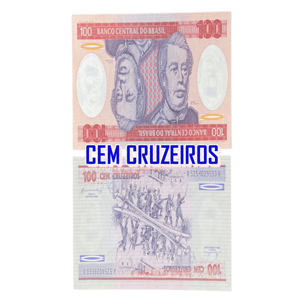 Cédula 100 Cem Cruzeiros - Retrato do Duque de Caxias (Luís Alves de Lima e Silva)
