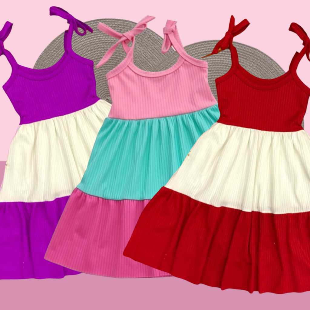 KIT com 2 Vestidos infantil menina multicolorido 3 maria CORES SORTIDAS em Oferta na Shopee