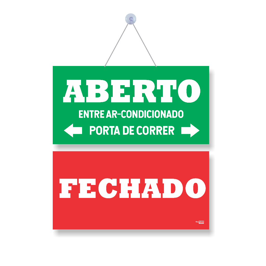 Placa Aberto fechado Porta correr entre ar condicionado Cordao ventosa