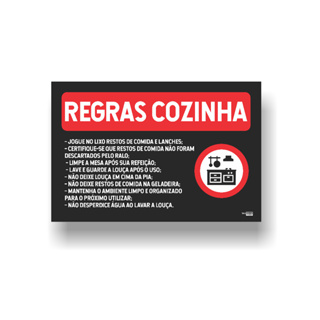Placa regras de cozinha boa convivencia 30x20cm em Oferta na Shopee