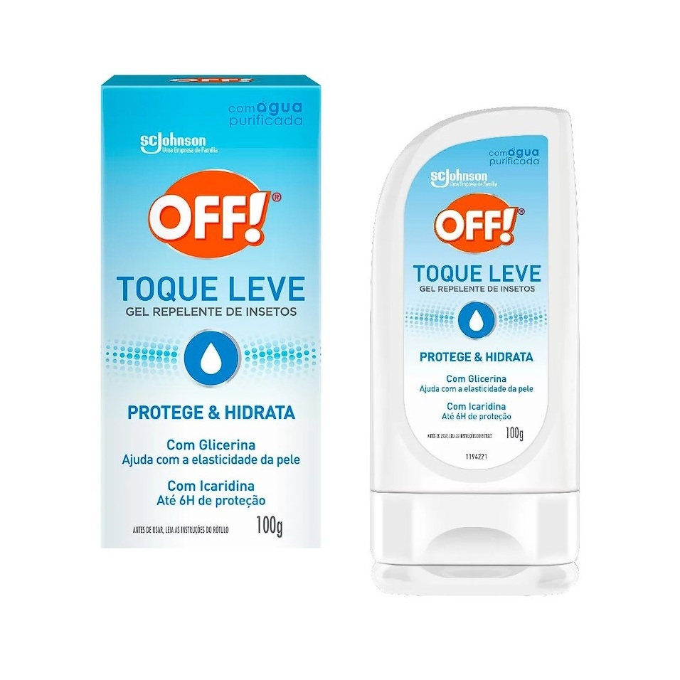 Repelente OFF Toque Leve Gel Repelente 100g Protege Hidrata