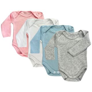 Kit 3 peças body infantil manga longa para bebe menino e menina