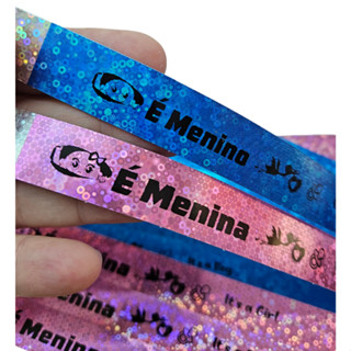 100 PULSEIRAS HOLOGRÁFICAS TEMÁTICAS CHÁ REVELAÇÃO- PRONTAS PARA USAR em Oferta na Shopee