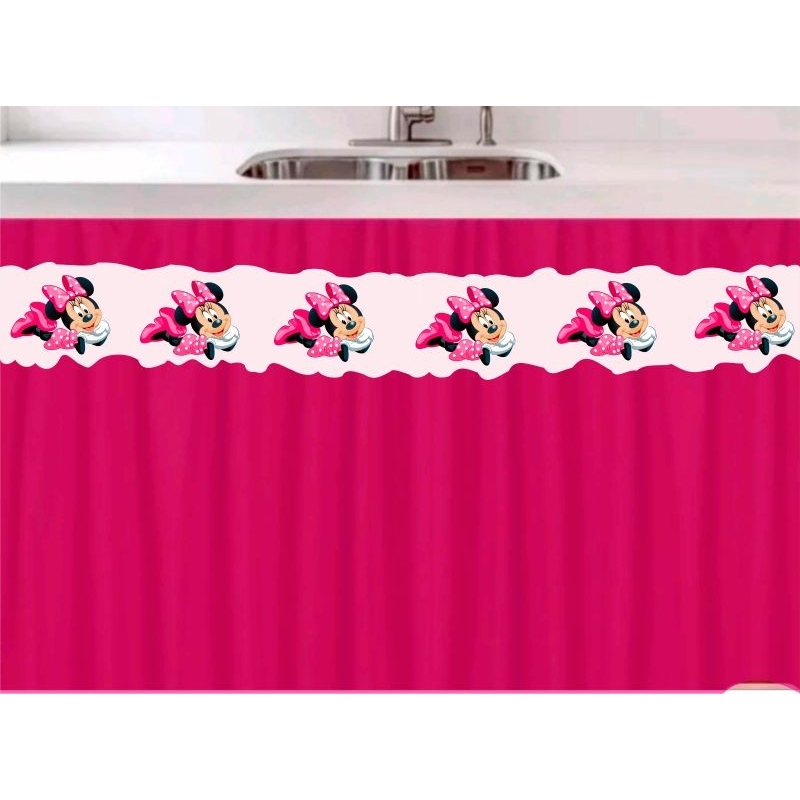 CORTINA DE PIA MINNIE ROSA – DECORAÇÃO DE COZINHA | CORTINA PARA PIA | CORTININHA DE COZINHA  | CORTINA DECORATIVA em Oferta na Shopee