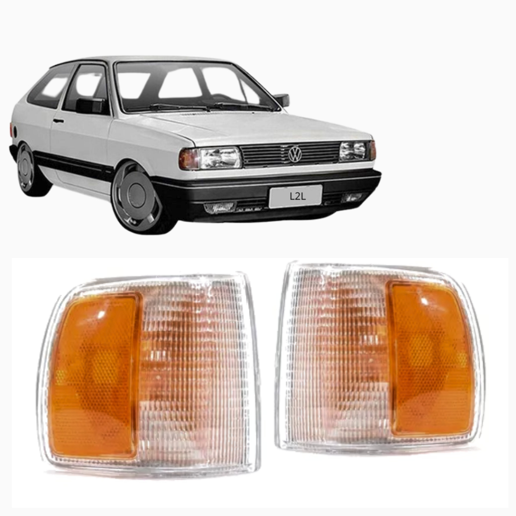 Par de Lanterna Dianteira Pisca Seta Gol quadrado Voyage Parati 1991 1992 1993 1994 1995 Com pisca Amarelo
