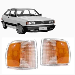 Par de Lanterna Dianteira Pisca Seta Gol quadrado Voyage Parati 1991 1992 1993 1994 1995 Com pisca Amarelo