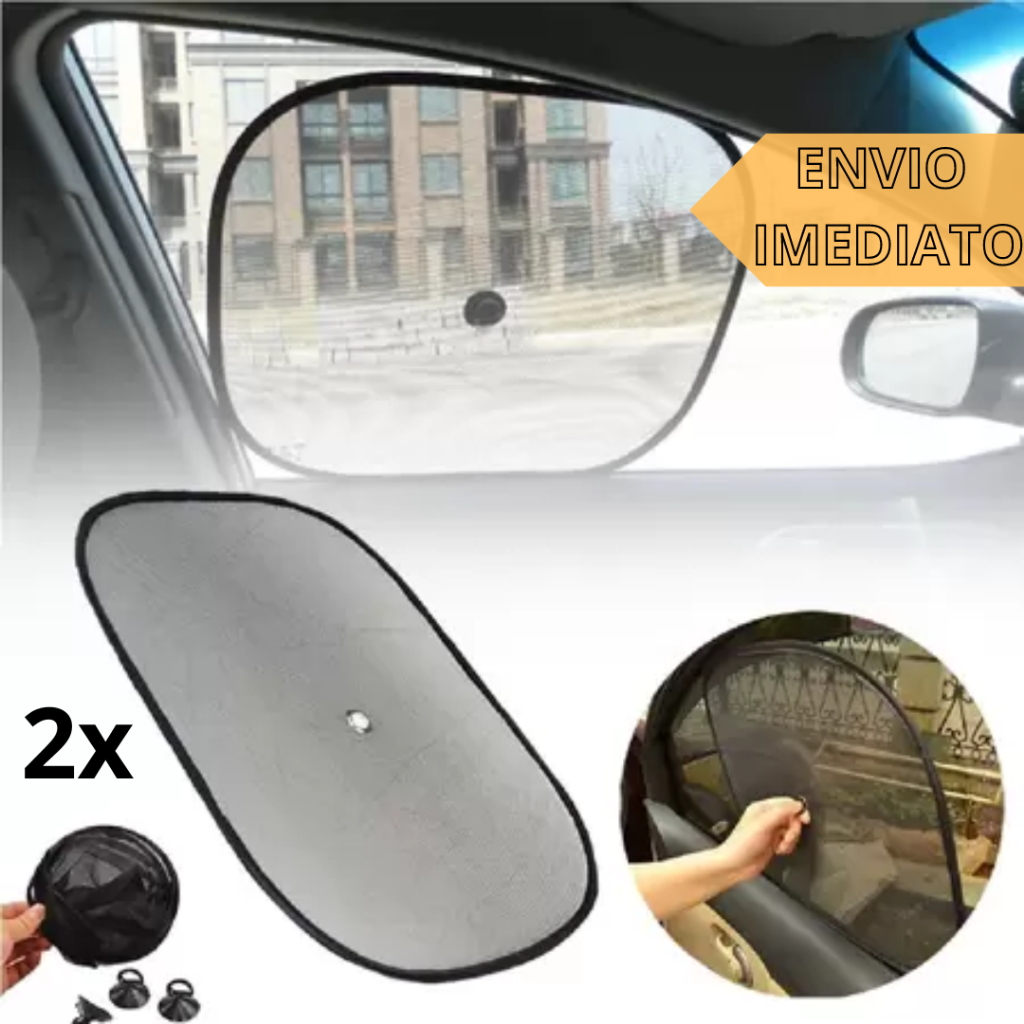 Protetor Solar Janela Para Vidro de Carro Quebra-Sol de Bebe Kit 2 Tela Protetora para Janela Lateral Com Ventosa Para-Sol Vidro automotivo