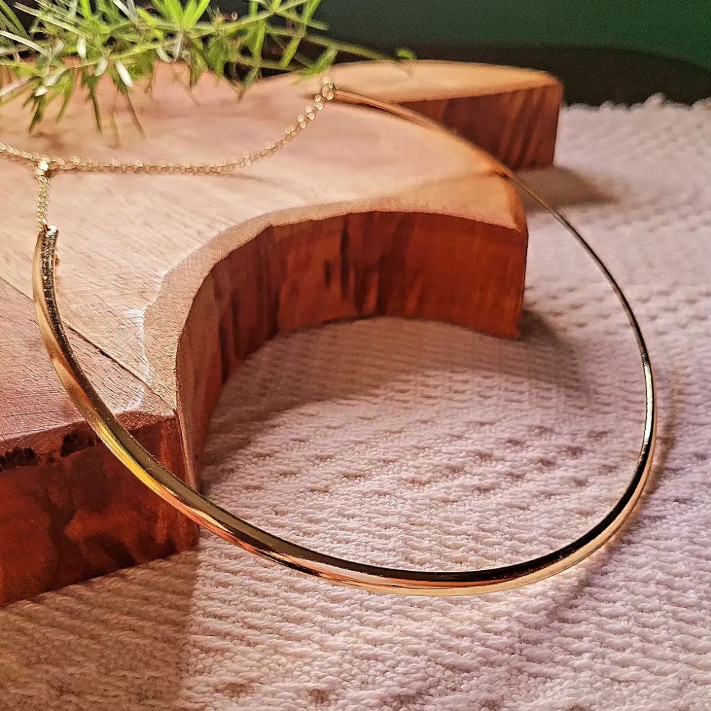 Choker Aro Fina - Ouro 18k e Prata 925 em Oferta na Shopee