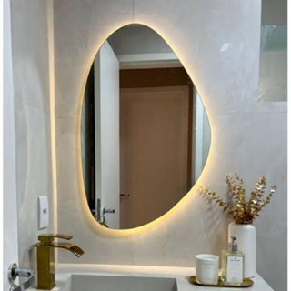 Espelho Orgânico Com Led De Parede Decorativo grande medio luz Novidade