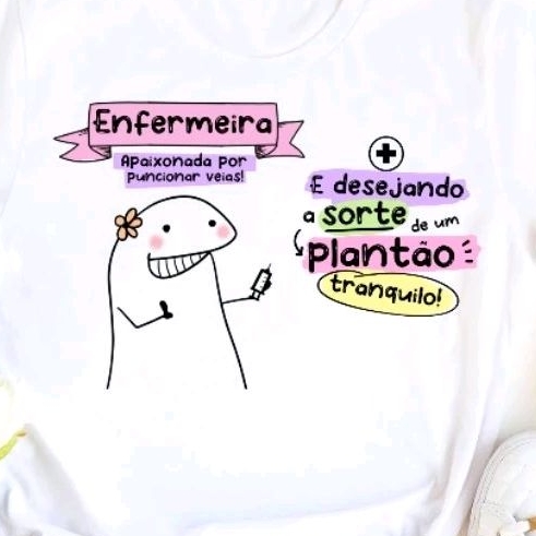 T-shirt blusa camisa enfermeira florks desejando um plantão tranquilo