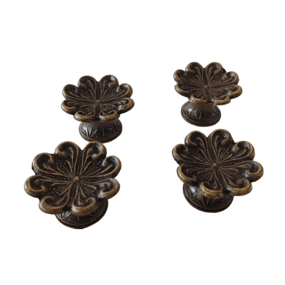 Puxador de gaveta, Flower, kit 4/5/6/7 peças, armários, portas e etc... em Oferta na Shopee