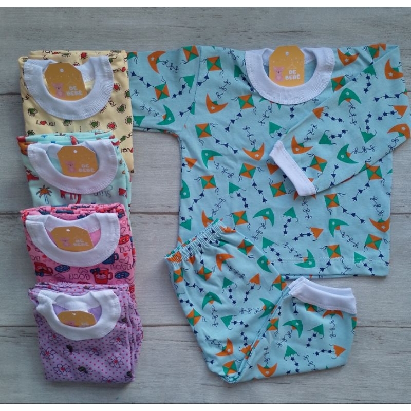 Pijama infantil em malha de algodão para meninas e meninos-Estampas sortidas