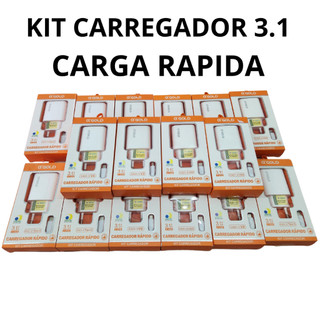 Kit Carregador 3.1 Carregador Para V8 Carregador Para Iphone Carregador Tipo-C 2 Usb Carga Rápida A`gold