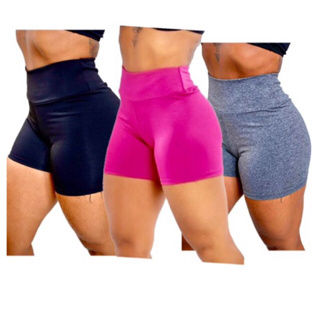 KIT 3 shorts zero transparência básico curto treino shortes feminino Crossfit  academia moda fitness  roupas feminina em Oferta na Shopee