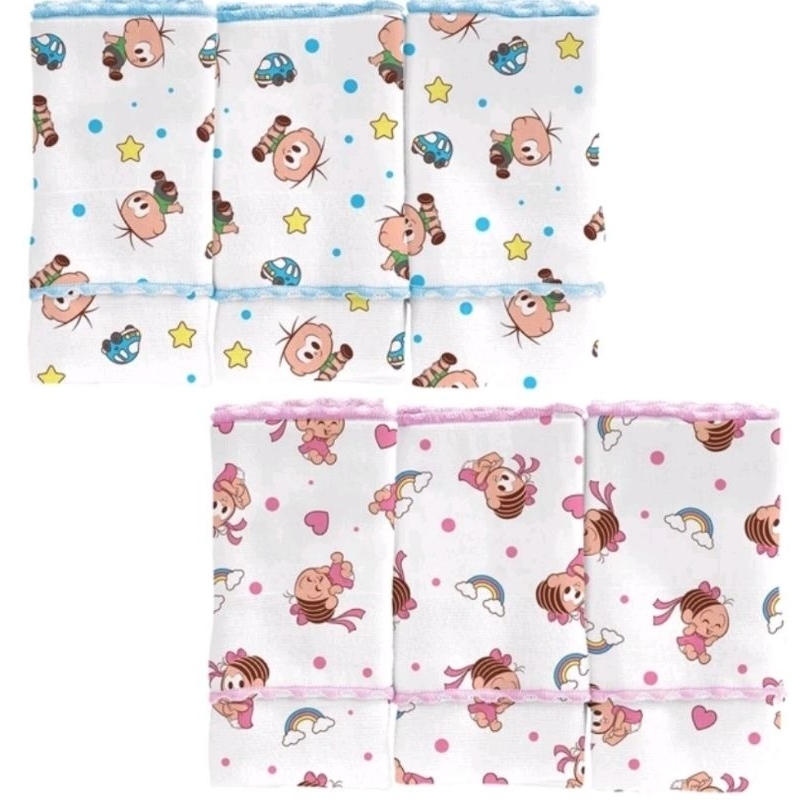 Pano de boca c/ 3 unidade Turma da Mônica Incomfral em Oferta na Shopee