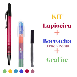 Kit Lapiseira 2.0mm  Borracha Troca Pontas E Tubo De Grafites em Oferta na Shopee