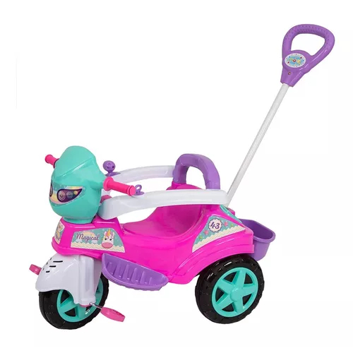 Triciclo Baby City Carrinho De Passeio Rosa - Maral 3150 - Mom & Baby