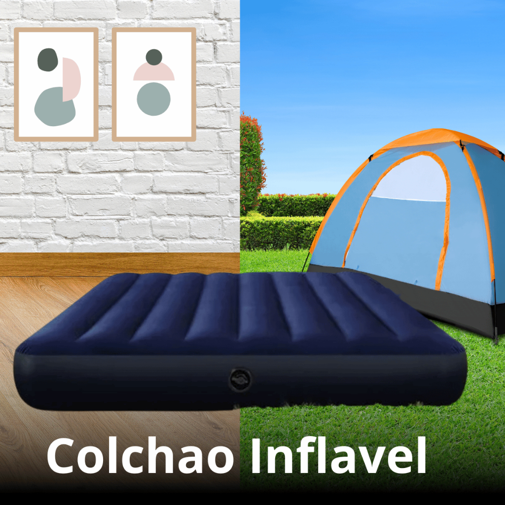 Colchão Inflável Casal para dormir em acampamento ao ar livre, tapete de ar portátil, cama dobrável, glamping Festa Pijama Sleep over