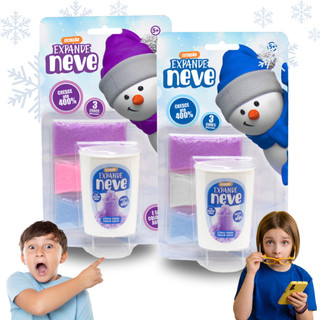 Kit 2 Pote 6 Cores Expande Neve Artificial Diversão Família Lançamento