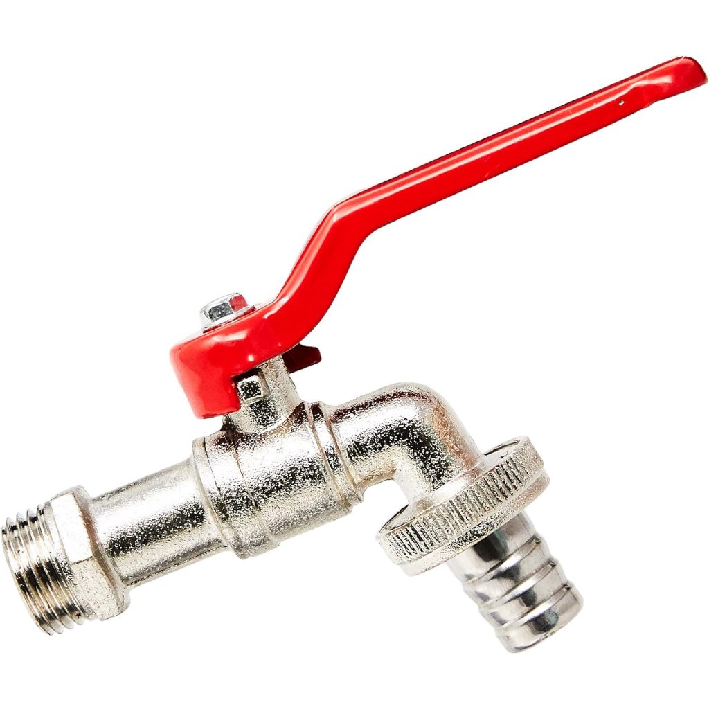 Torneira Válvula de Esfera 1/2" Com Alavanca Para Jardim Tanque Mangueira Bico 3/4"  - Black Jack