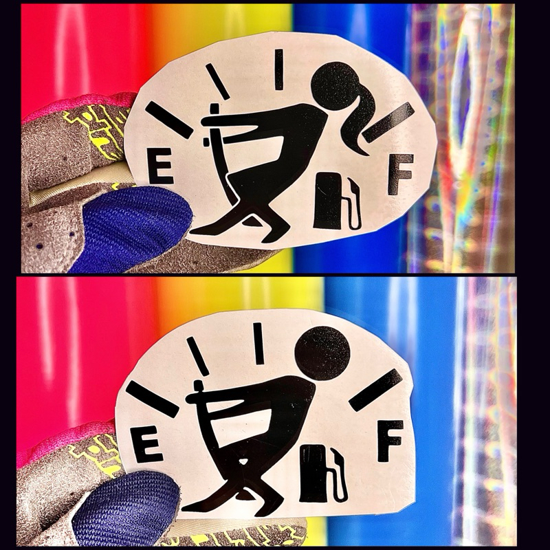 [10x7,3cm] | Adesivo | Puxando ponteiro marcador gasolina tampa tanque |