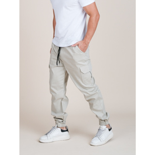 Calças Cargo masculinas COM Ponho com elásticos em Oferta na Shopee