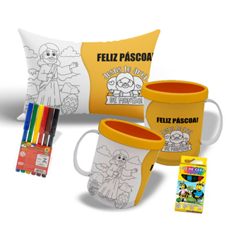 Kit Pinte e Lave Jesus Páscoa Caneca de Acrílico e Almofada em Oferta na Shopee