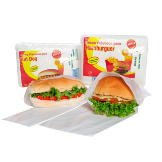 100 Sacos Para Lanches. Hot dog, Hamburguer, Mini Cachorro quente. Plastico Leitoso em Oferta na Shopee
