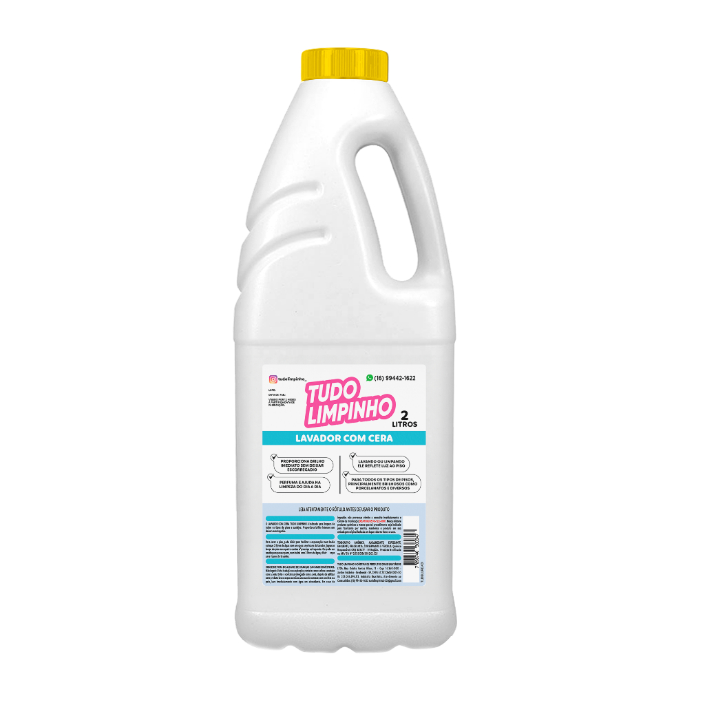 LAVADOR COM CERA EFEITO RESINA 2 LITROS TUDO LIMPINHO em Oferta na Shopee