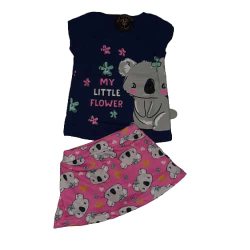 Conjunto Infantil Feminina Tamanhos 02 ao 12 Premium Verão 01 Shorts + 01 Camiseta