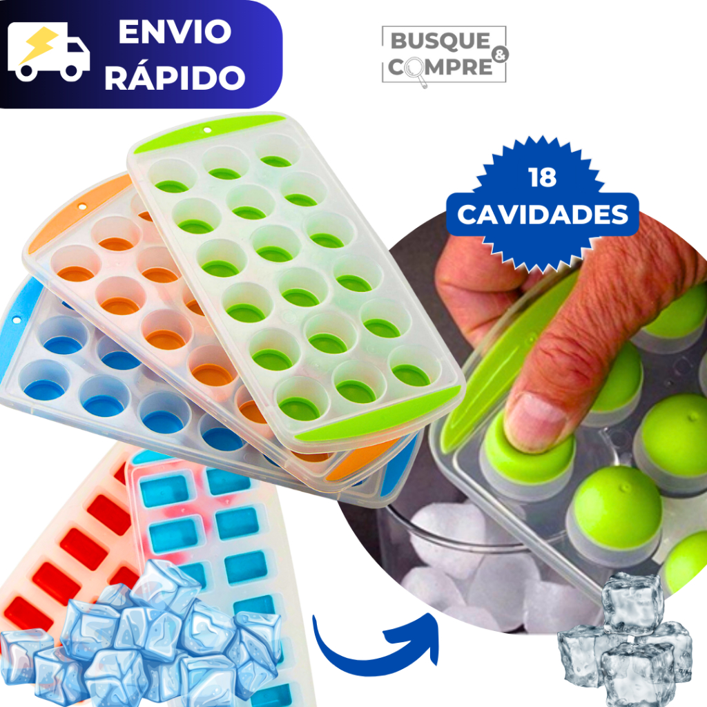 Forma para Gelo de Silicone Forma Dobrável Colorida Retangular Flexível Forminhas Forminha