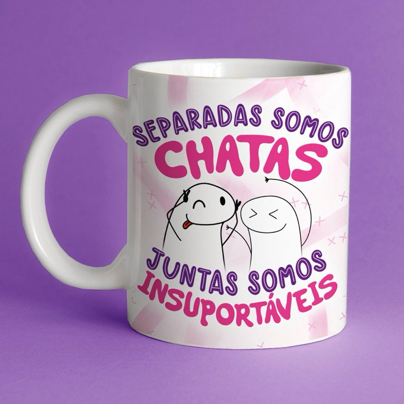 caneca amigas engraçada flork amizade separadas  somos chatas juntas somos insuportáveis