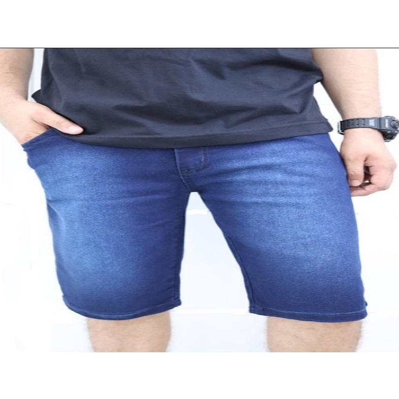 Bermuda masculina jeans plus size com laycra elastano ate tamanho 60
