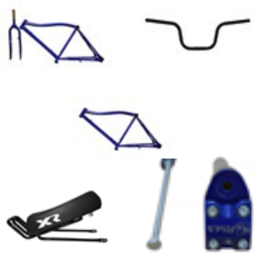 Kit Quadro Aro 26 Em Aço Carbono + Garfo para Bicicleta Motorizada Motor 4 Tempos e 2 Tempos – Guidão + Mesa Suporte Guidão + Banco Caloi XR