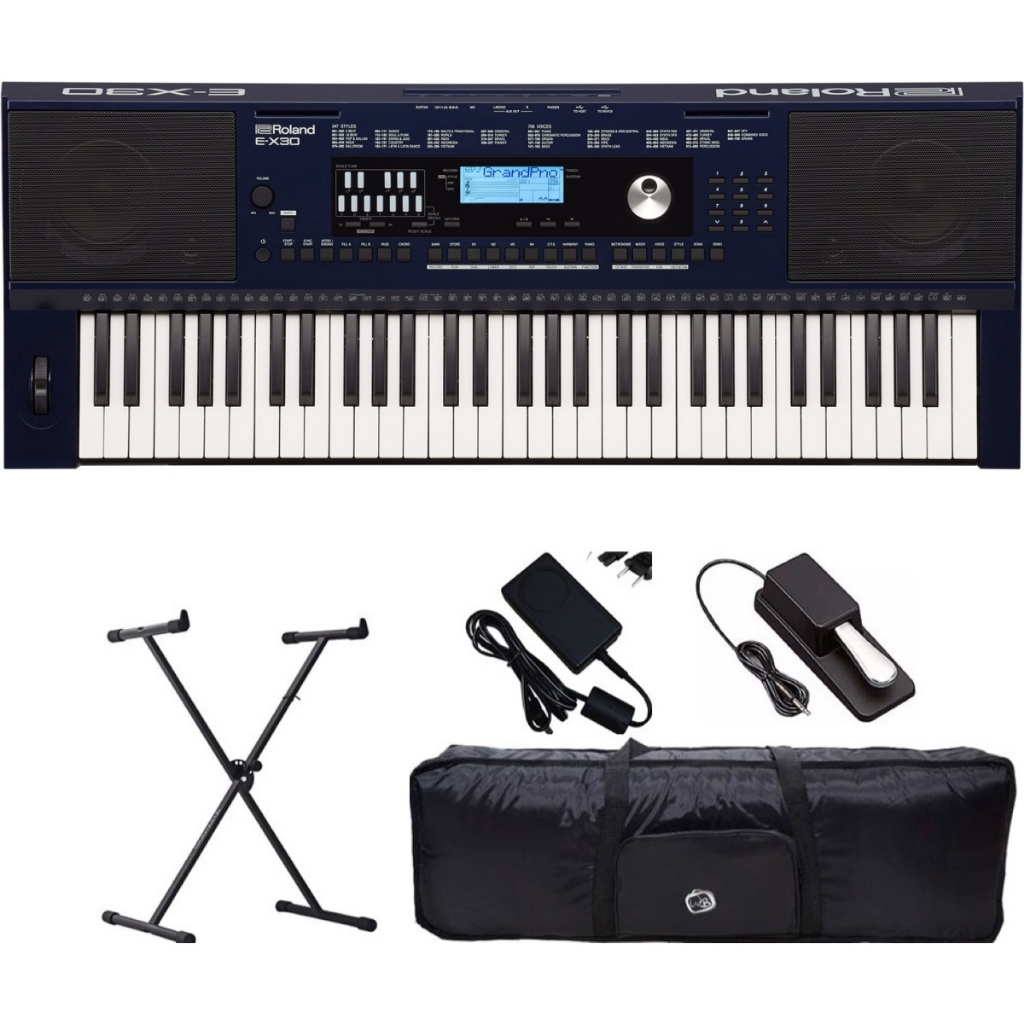 Teclado Roland Ex30 Arranjador Kit Com Capa E Suporte+fonte