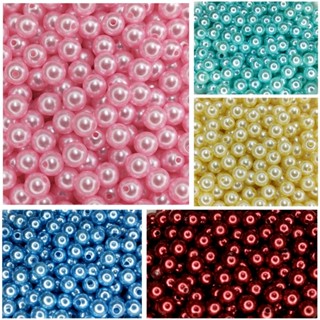 200 peças Miçanga Perola Abs 8 mm várias cores para Bijuterias Terços Colares Pulseiras diy
