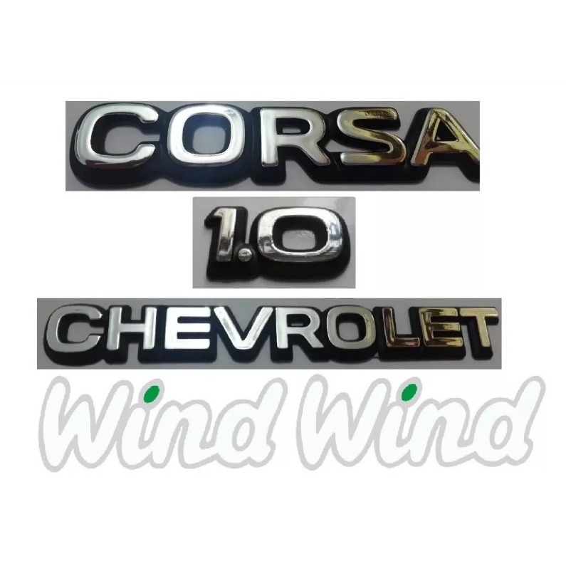 Emblemas Kit 5 pçs Corsa 1.0 Chevrolet 2- Wind Adesivo....