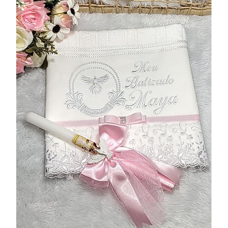 Toalha de Batizado/Toalha para BATIZADO"ENVIO RÁPIDO" em Oferta na Shopee
