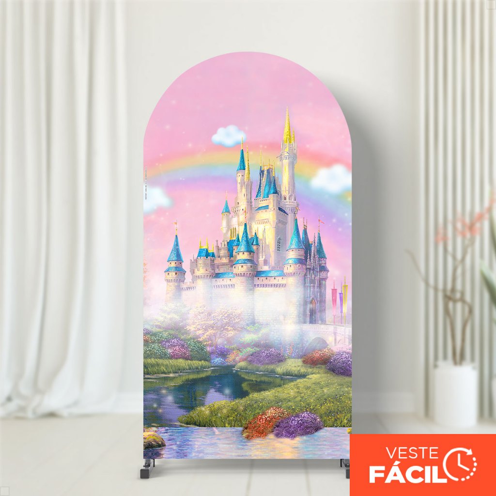 Painel Romano Castelo Princesas Festa Sublimado Decoração Em Tecido Com Elástico 2x1m em Oferta na Shopee