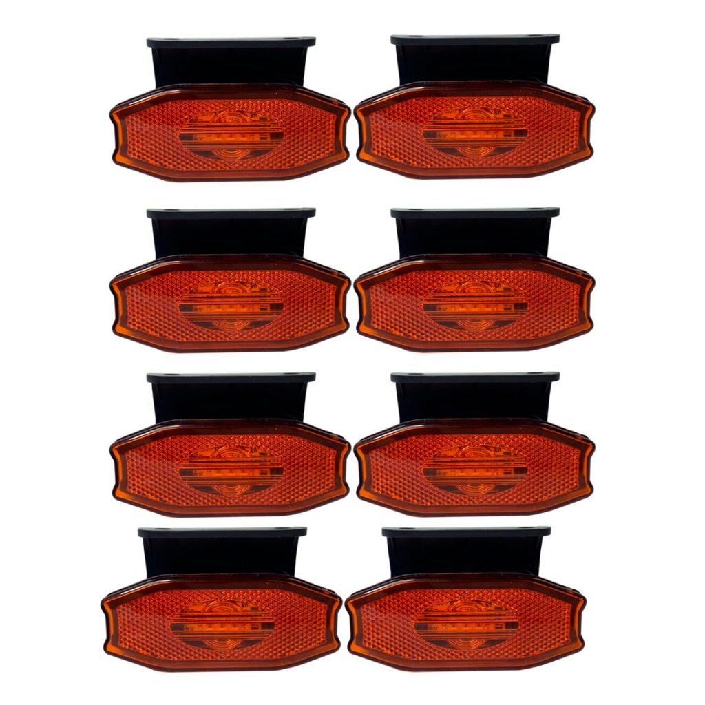 Lanterna Lateral Elipse LED Bivolt C/ Suporte Caminhão Carreta Guerra Ambar em Oferta na Shopee