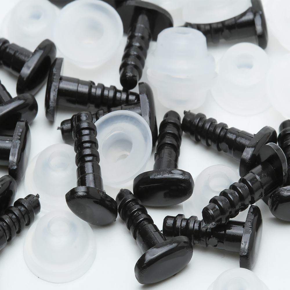 Olho para Amigurumi Oval O.X.9.6 Injetados(Achatado) Preto 10mm com 20 Unidades em Oferta na Shopee