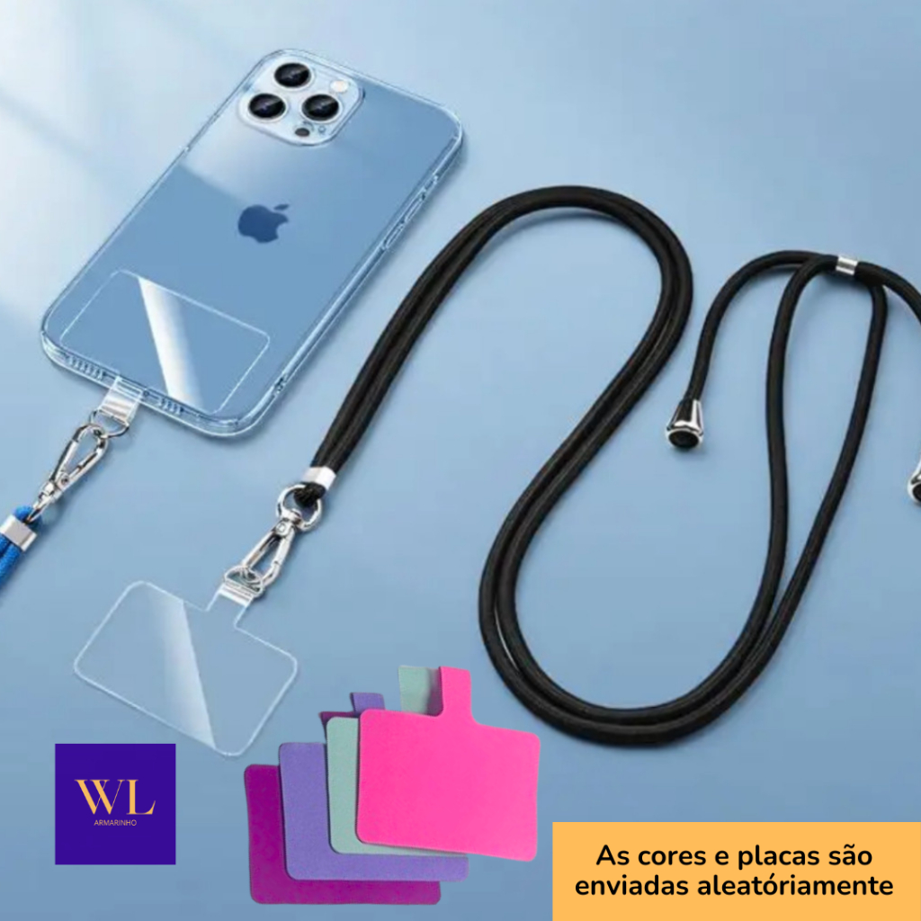 Kit 1/2/3 Cordão Strap Para Celular Ajustável–Alça de Pescoço e Ombro/Anti-Perda/Removível/ Universal Para Smartphone-WL