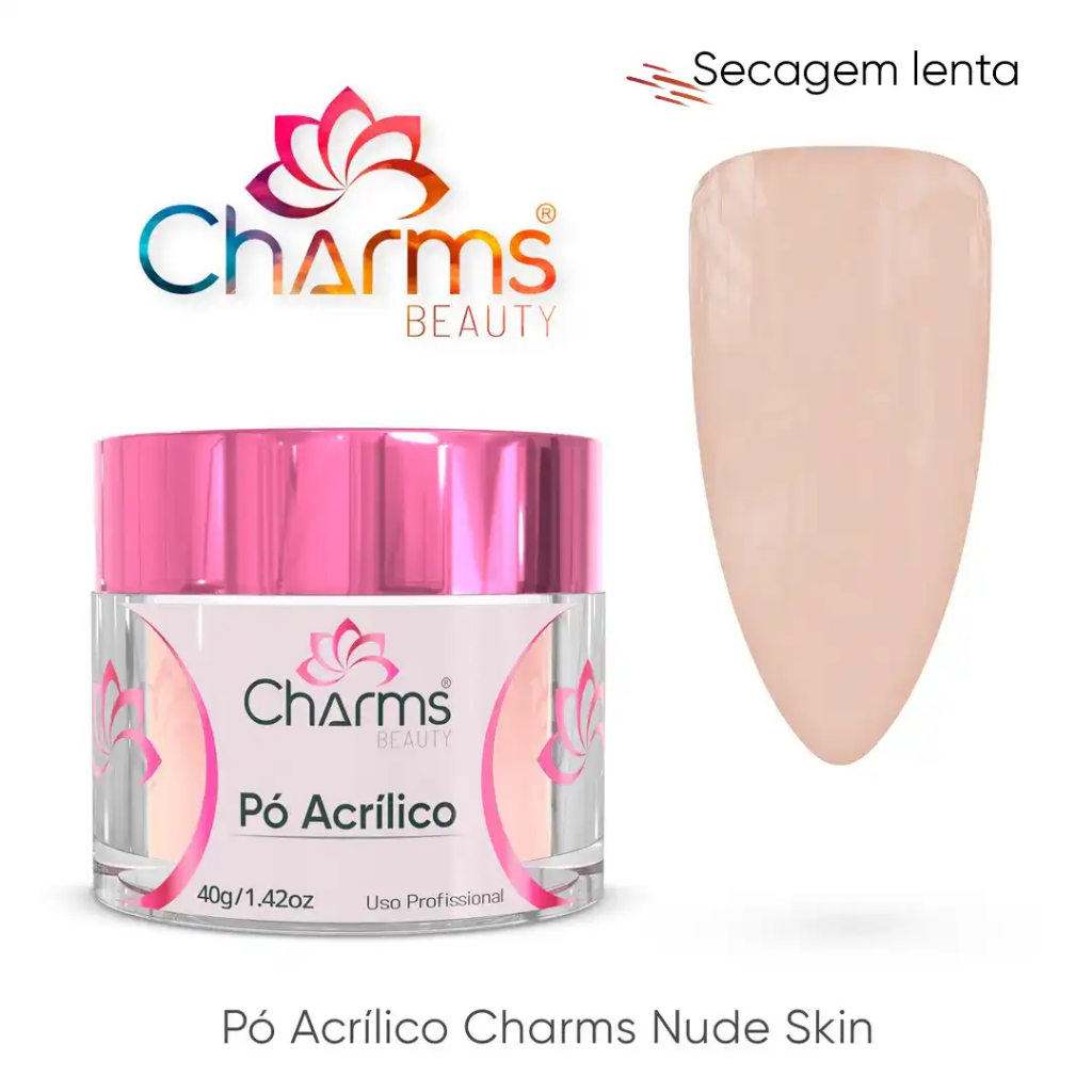 Pó Acrílico Charms Beauty - Nude Skin - 40g - Secagem Lenta