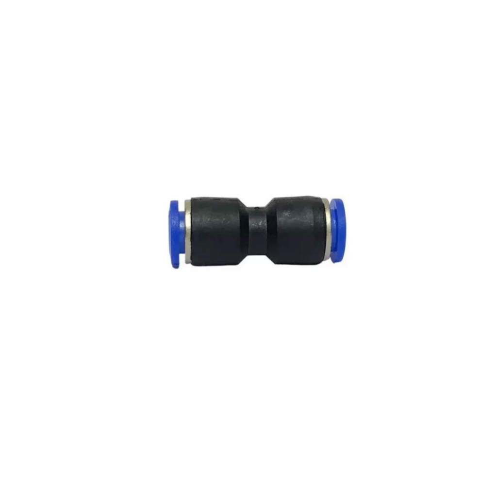 Conexão Pneumática Engate Rápido União Reta Plástico 8mm
